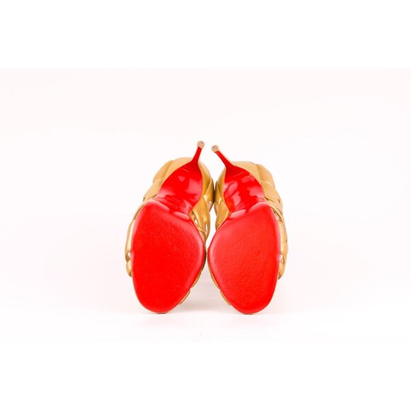 Christian Louboutin Heels Gold Gladiator Strappy - Picture 6 of 6